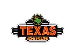 Texas Roadhouse logo: bold TEXAS letters with ROADHOUSE beneath on a black badge-shaped background.